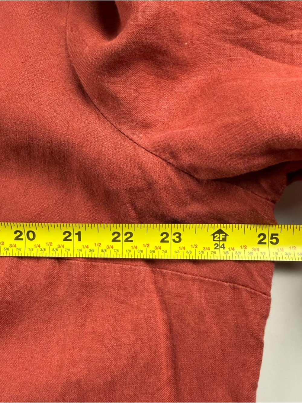Venezia 100% Linen Button Down Shirt Top Coral 1X 18/20 Lightweight Shirt - Picture 4 of 6